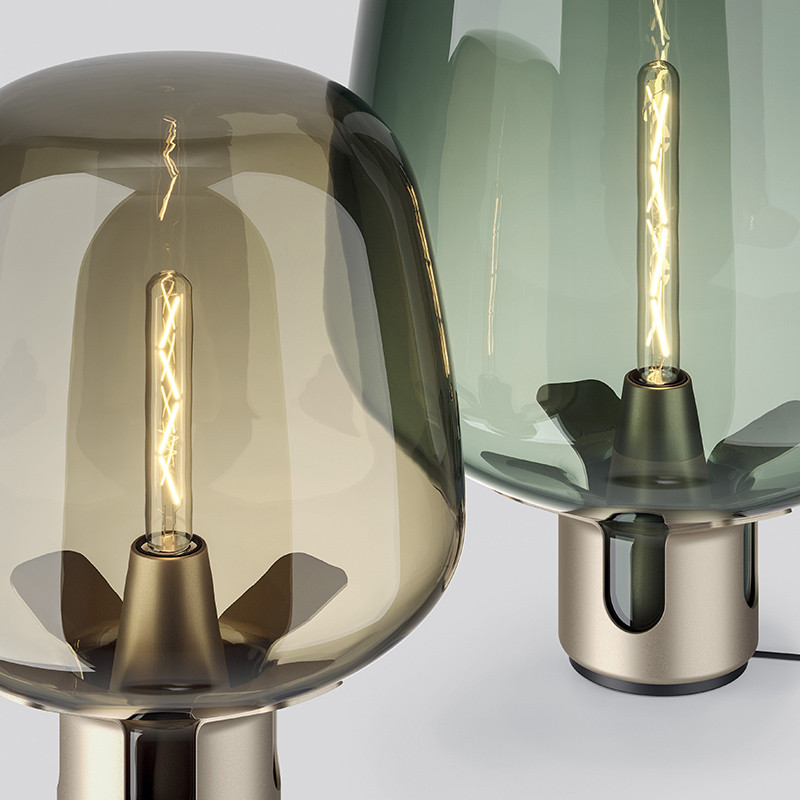 Lampe de table en verre soufflé FLAR, 2 tailles et 2 coloris Lodès