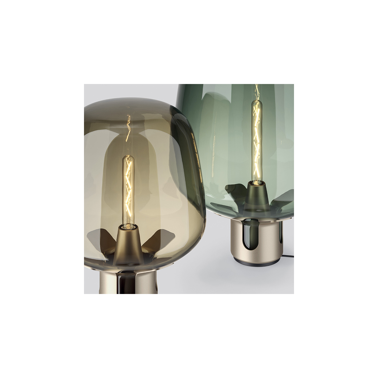 Lampe de table en verre soufflé FLAR, 2 tailles et 2 coloris Lodès