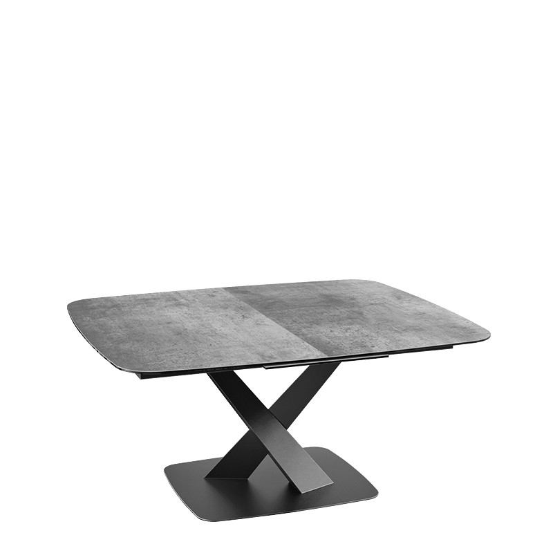 Table carrée avec rallonge SANTIAGO, 7 finitions de plateaux Akante
