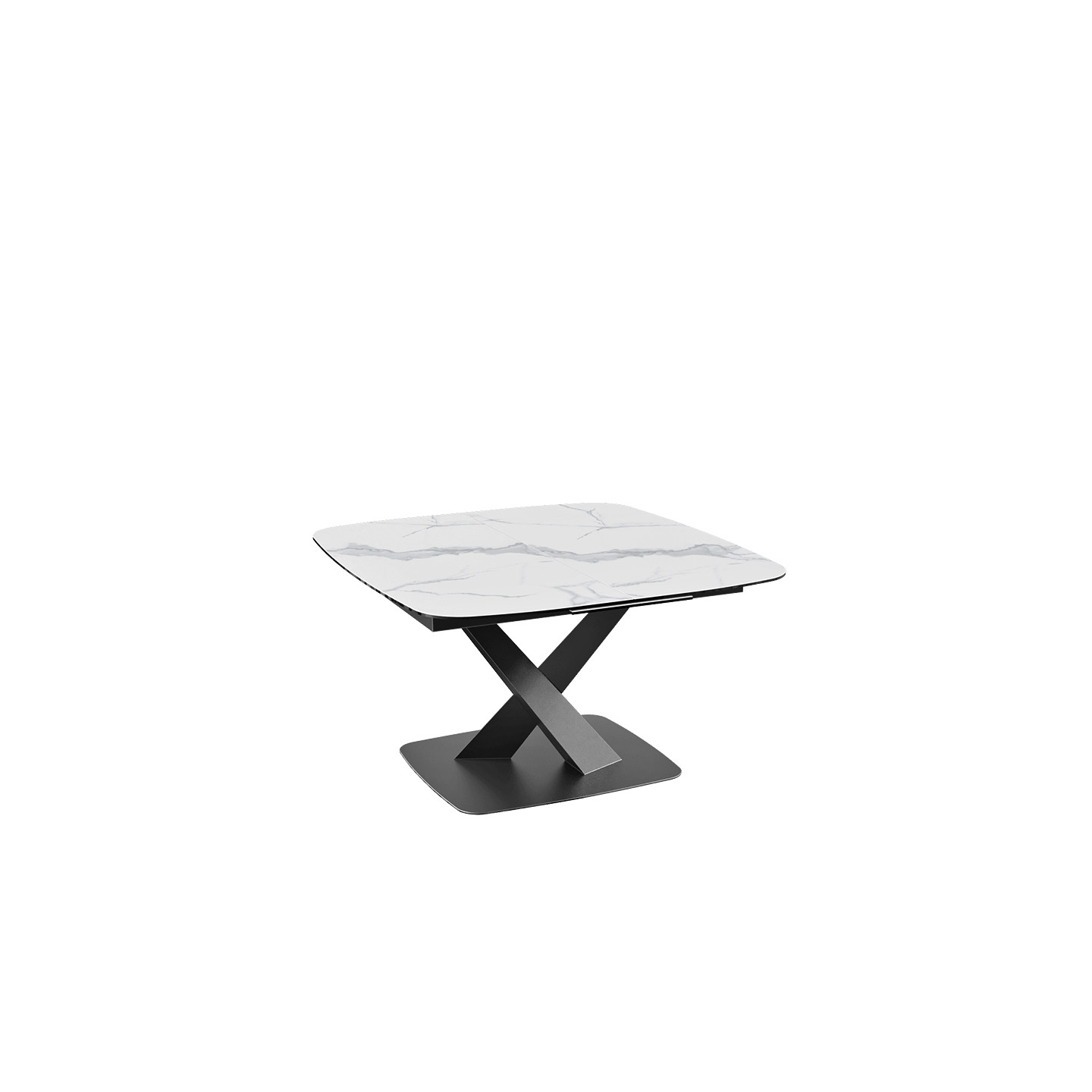 Table carrée avec rallonge SANTIAGO, 7 finitions de plateaux Akante