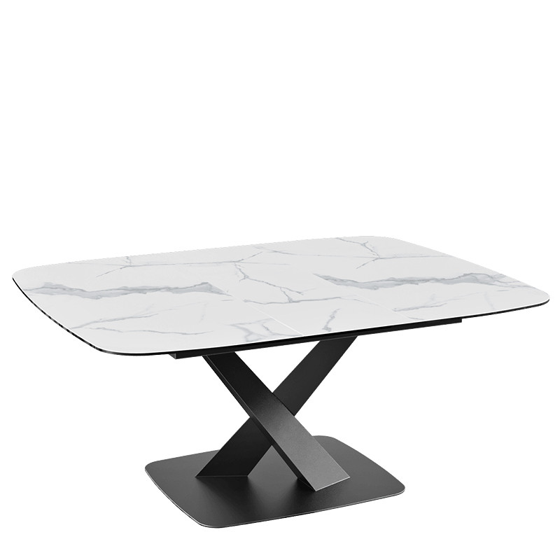 Table carrée avec rallonge SANTIAGO, 7 finitions de plateaux Akante