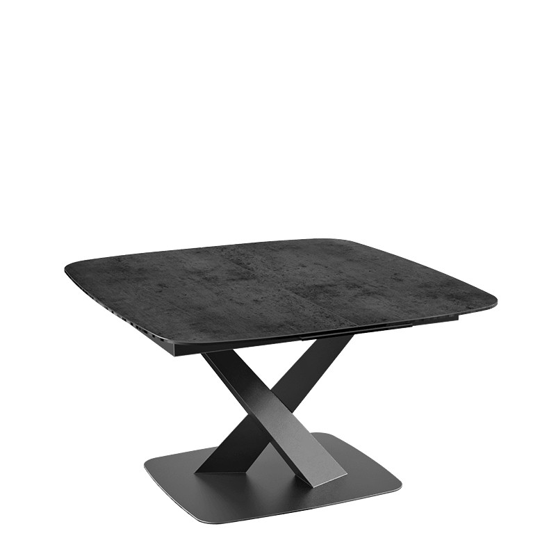 Table carrée avec rallonge SANTIAGO, 7 finitions de plateaux Akante