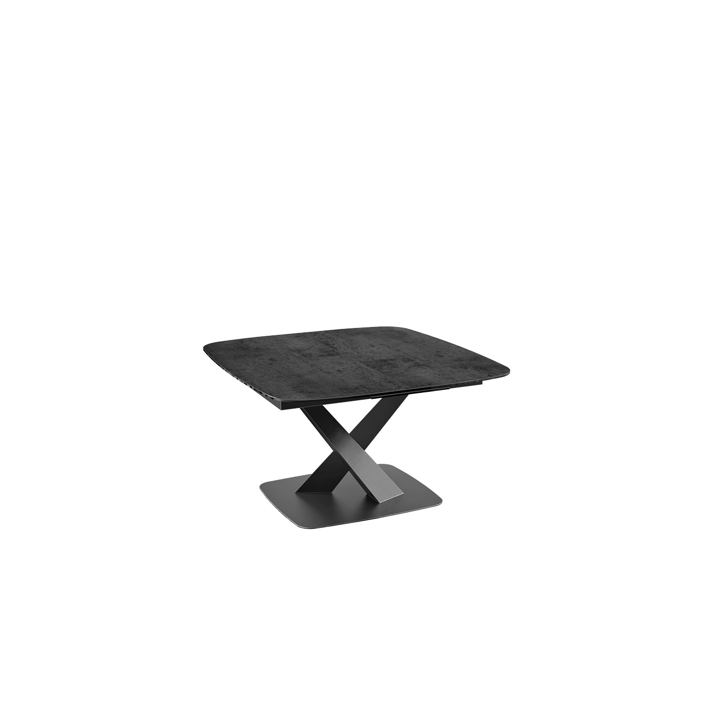 Table carrée avec rallonge SANTIAGO, 7 finitions de plateaux Akante