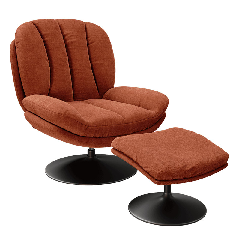 Fauteuil pivotant confortable LISBOA avec pouf assorti, 8 coloris Akante