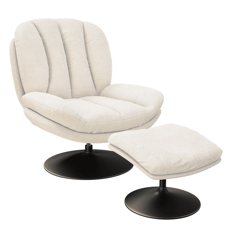 Fauteuil pivotant confortable LISBOA avec pouf assorti, 8 coloris Akante