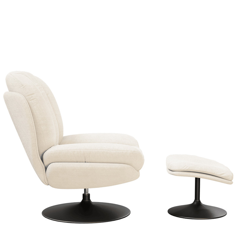 Fauteuil pivotant confortable LISBOA avec pouf assorti, 8 coloris Akante