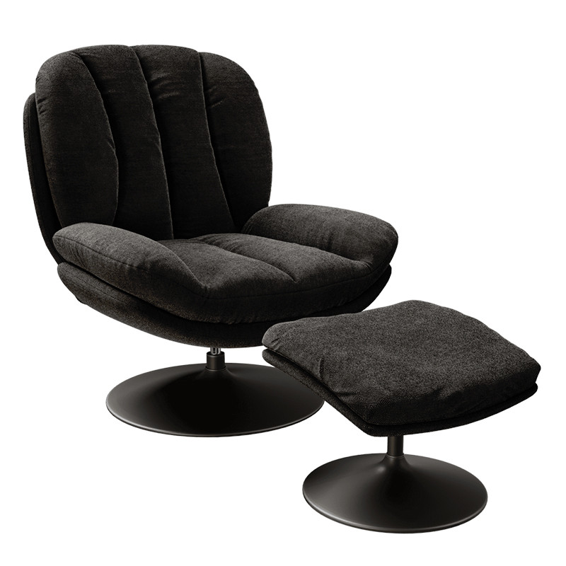 Fauteuil pivotant confortable LISBOA avec pouf assorti, 8 coloris Akante