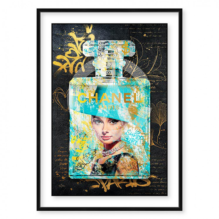 Tableau audrey hepburn BOUTEILLE CHANEL HEPBURN par Romaric Cadraven
