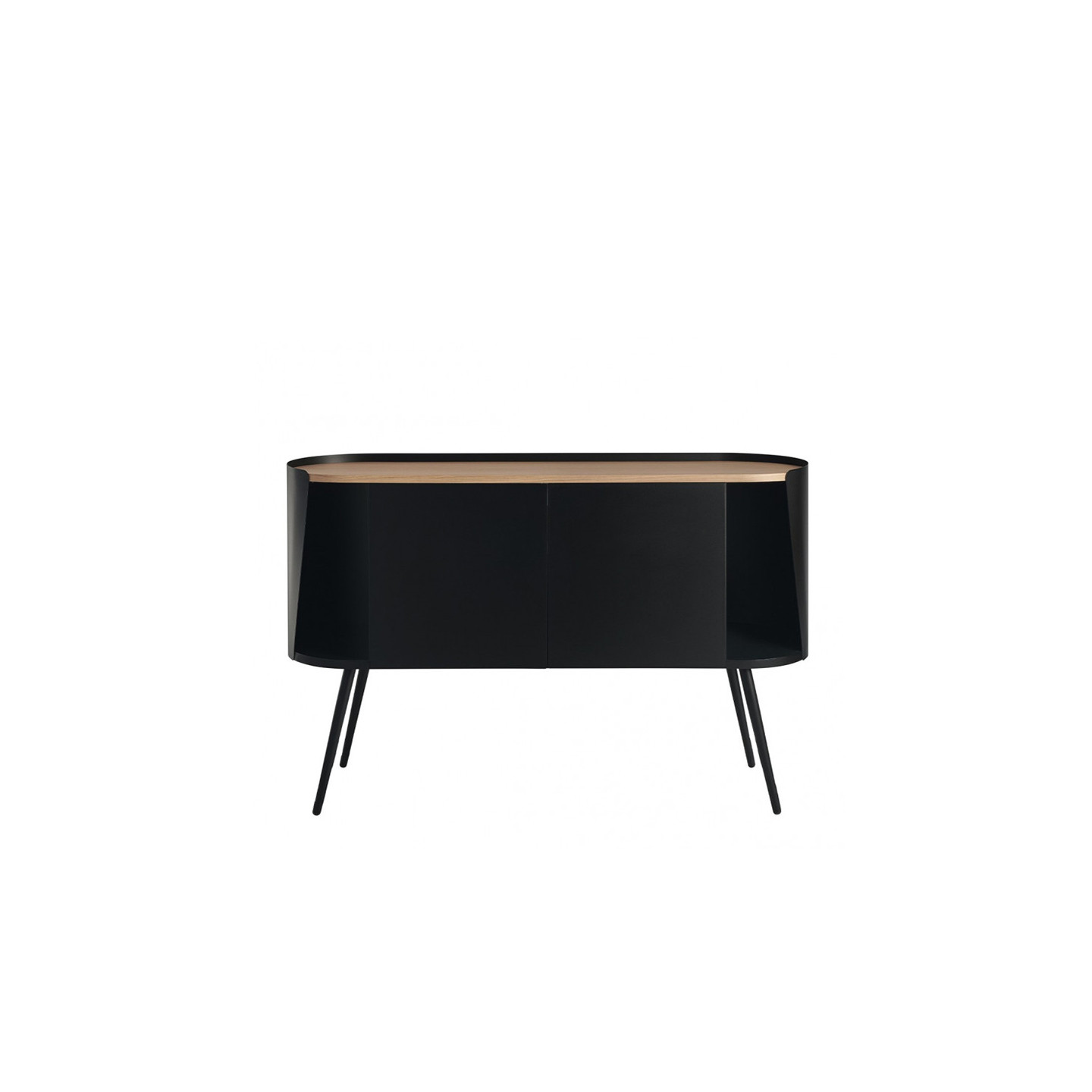 Buffet noir et bois ARMAND 80, plateau chêne Resistub Productions