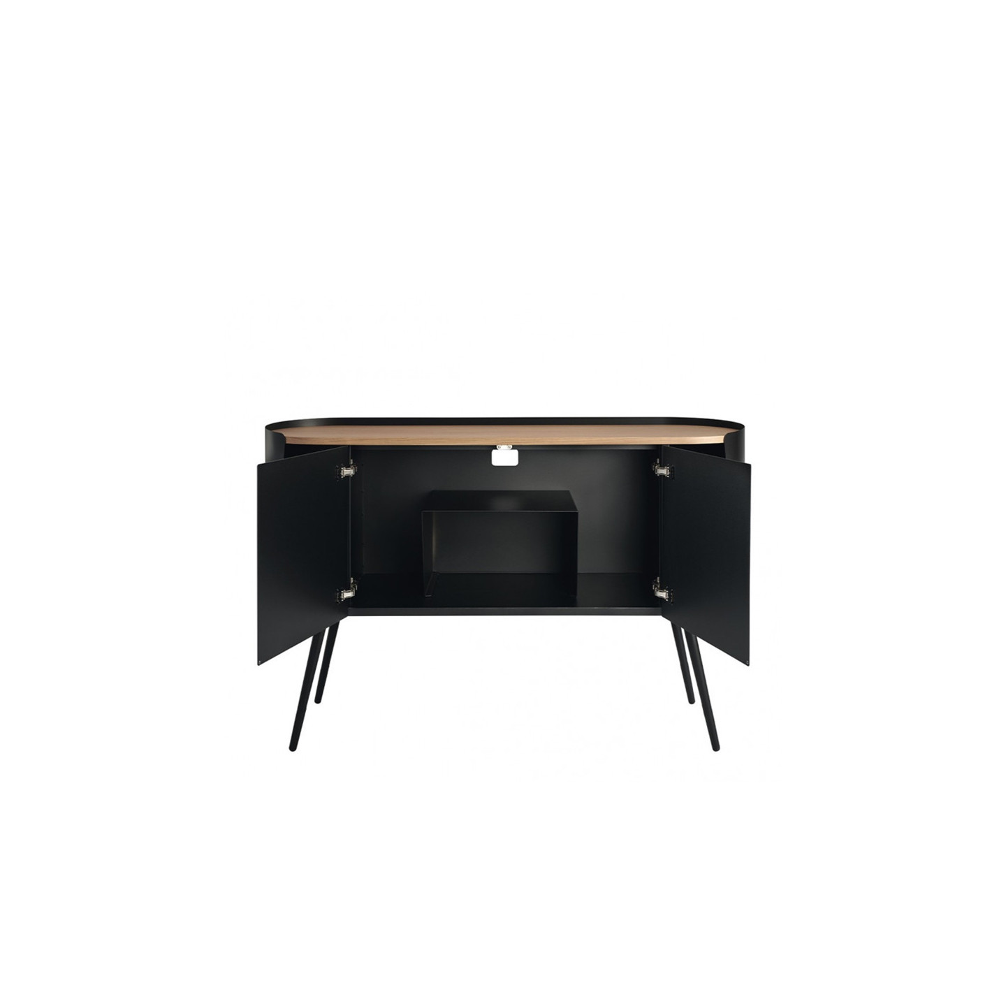 Buffet noir et bois ARMAND 80, plateau chêne Resistub Productions