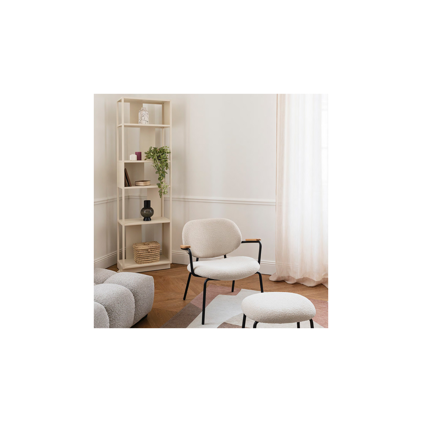 Fauteuil lounge FAUTEUIL CLAM, tissu chiné 9 coloris Resistub Productions