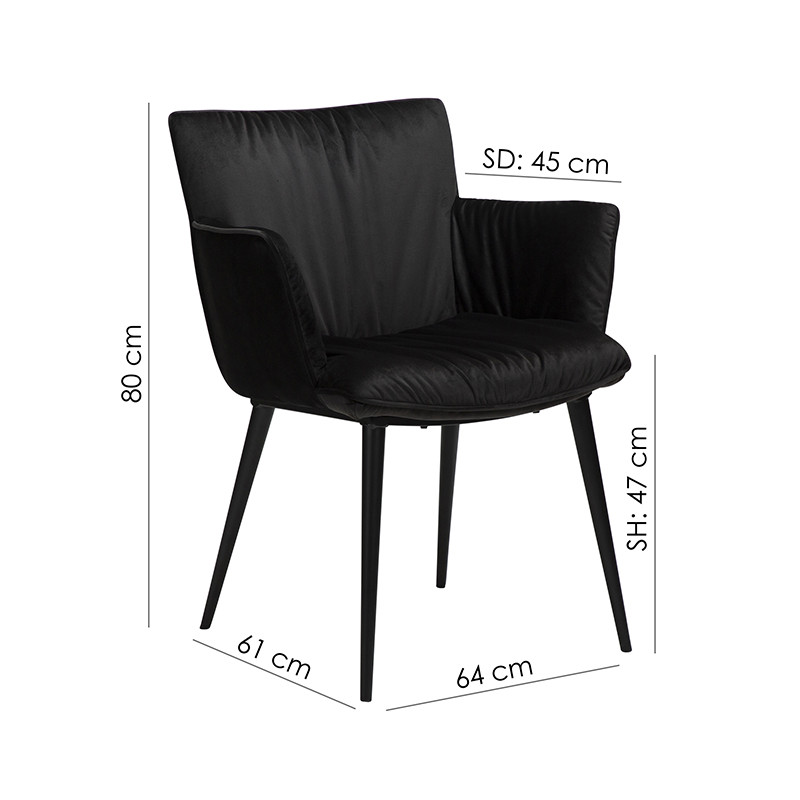 Chaise de salle à manger confortable JOIN, tissu Fabric en 2 coloris Dan Form