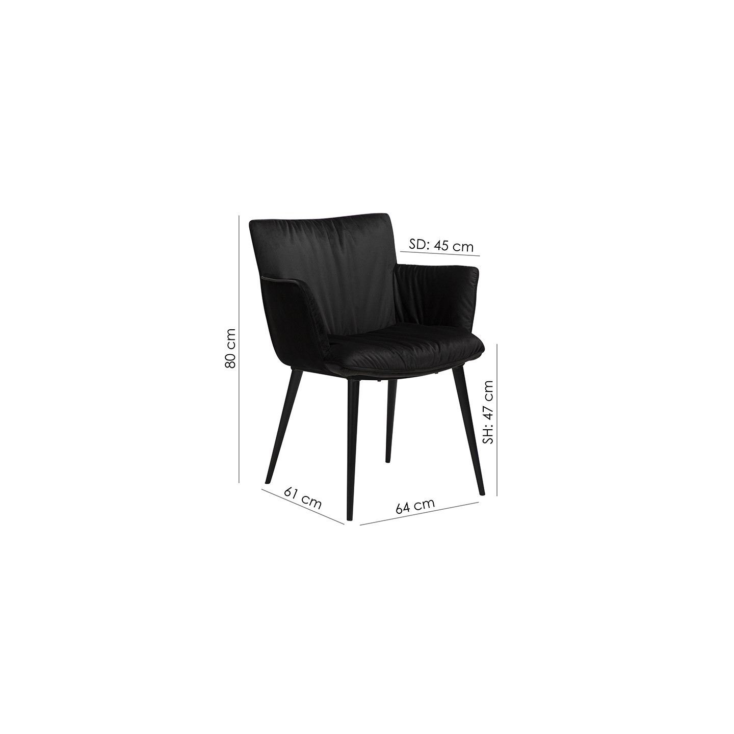 Chaise de salle à manger confortable JOIN, tissu Fabric en 2 coloris Dan Form
