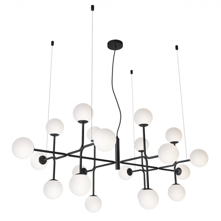 Lustre pour plafond cathédrale DORIS noir ou laiton, 20 lumières Acb Lighting