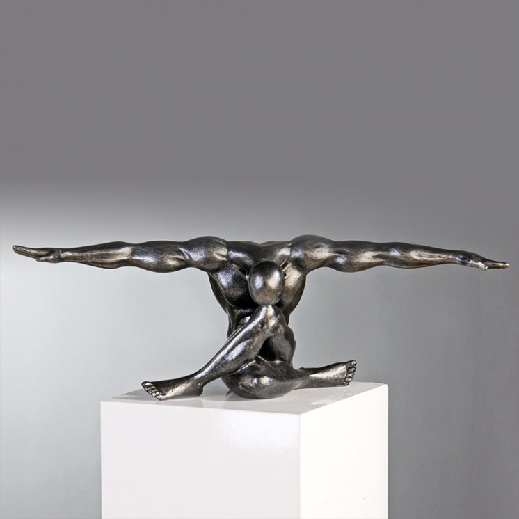 Statue homme athlète CLIFFHANGER argenté ou bronze Gilde