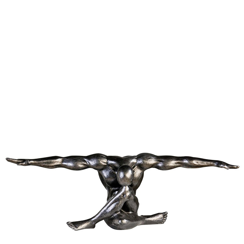 Statue homme athlète CLIFFHANGER argenté ou bronze Gilde