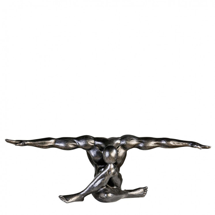 Statue homme athlète CLIFFHANGER argenté ou bronze Gilde