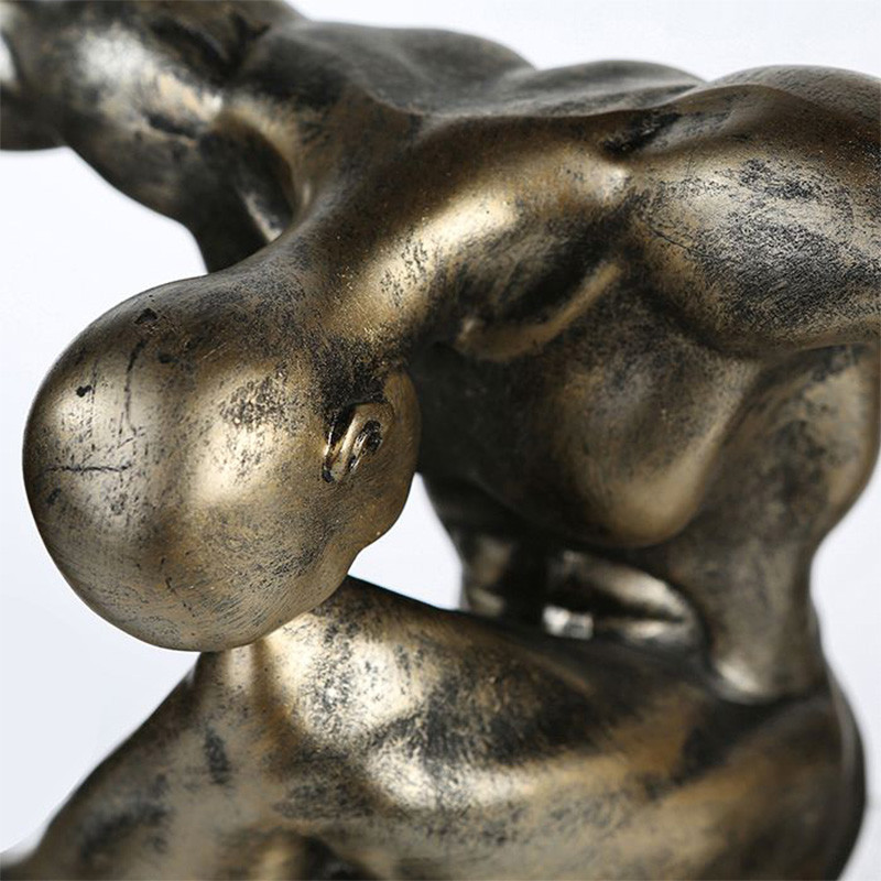 Statue homme athlète CLIFFHANGER argenté ou bronze Gilde