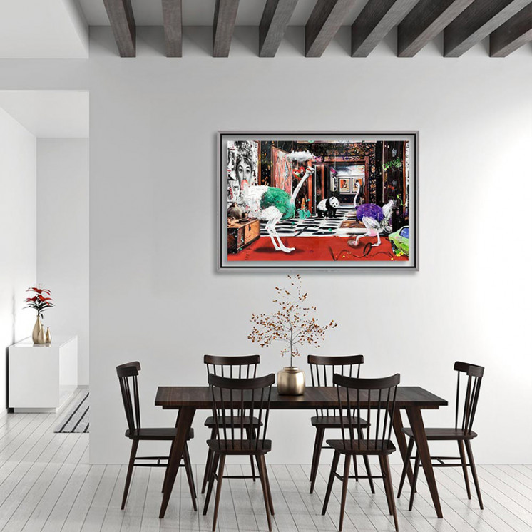 Tableau autruche pop art THE OSTRICH HOTEL Cadraven