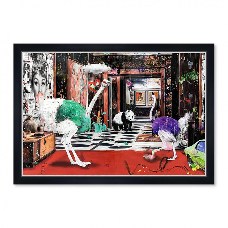 Tableau autruche pop art THE OSTRICH HOTEL Cadraven