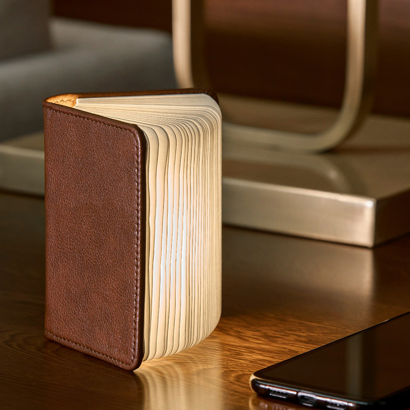 Lampe livre SMART BOOK LIGHT FIBRE LEATHER, 2 coloris, 2 tailles Gingko Design
