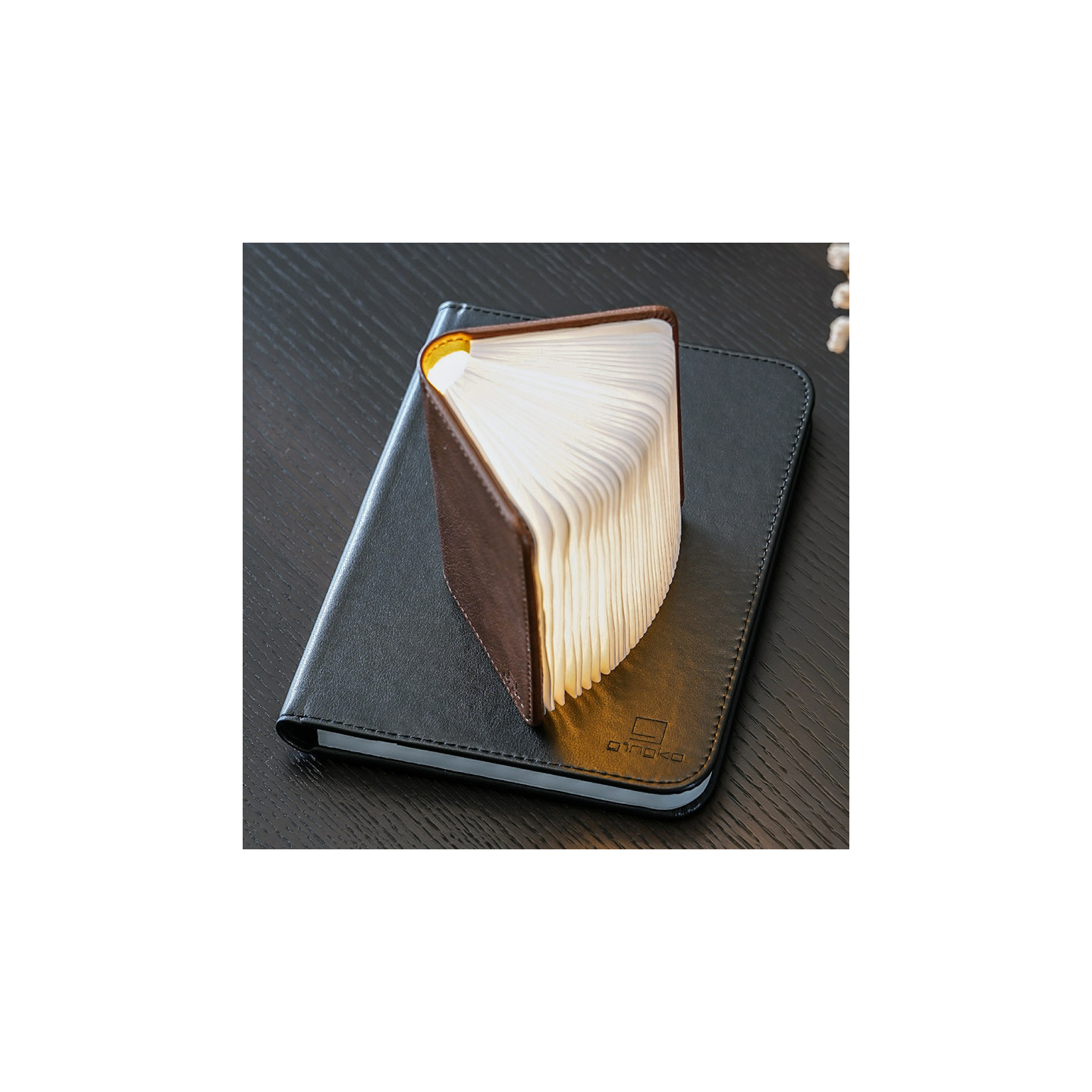 Lampe livre SMART BOOK LIGHT FIBRE LEATHER, 2 coloris, 2 tailles Gingko Design
