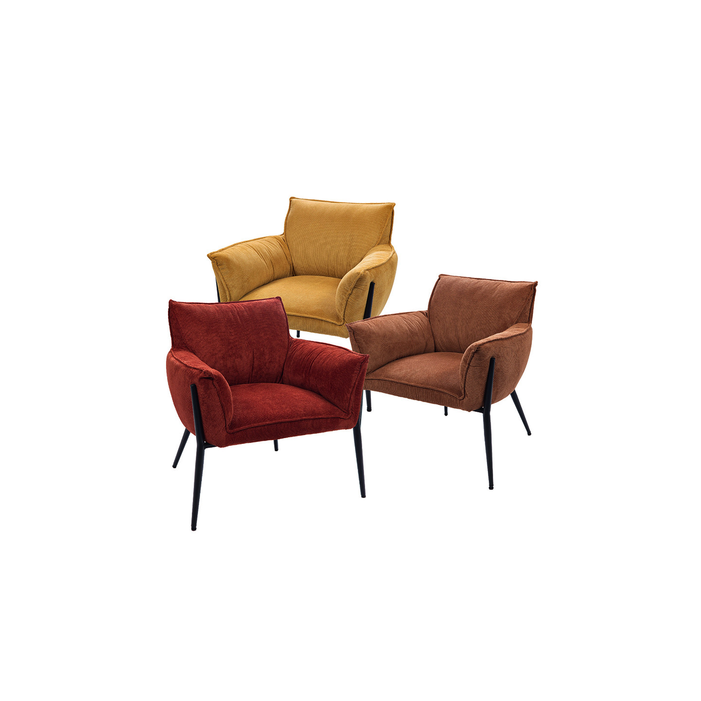 Fauteuil contemporain ROSIE, 2 coloris Amadeus