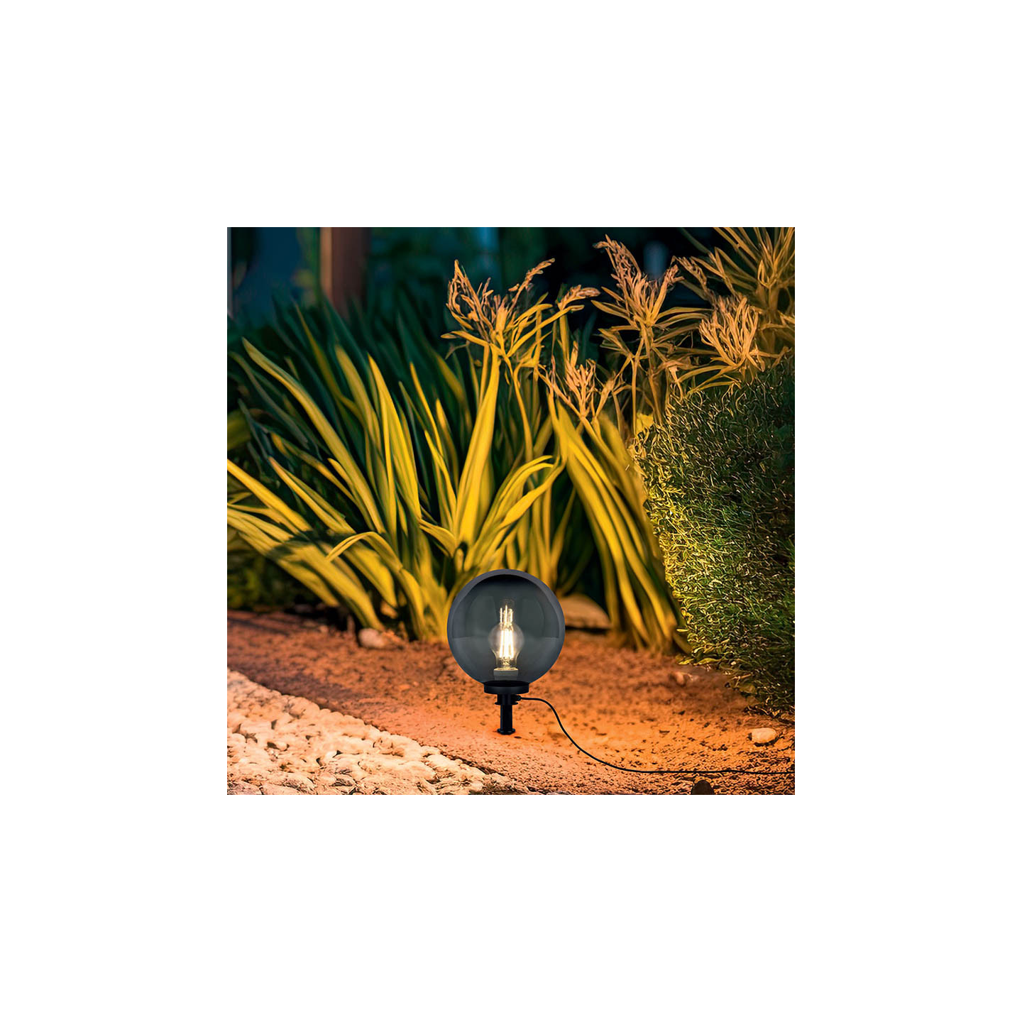 Boule de jardin lumineuse BOLO SMOKE, 3 tailles Trio Lighting