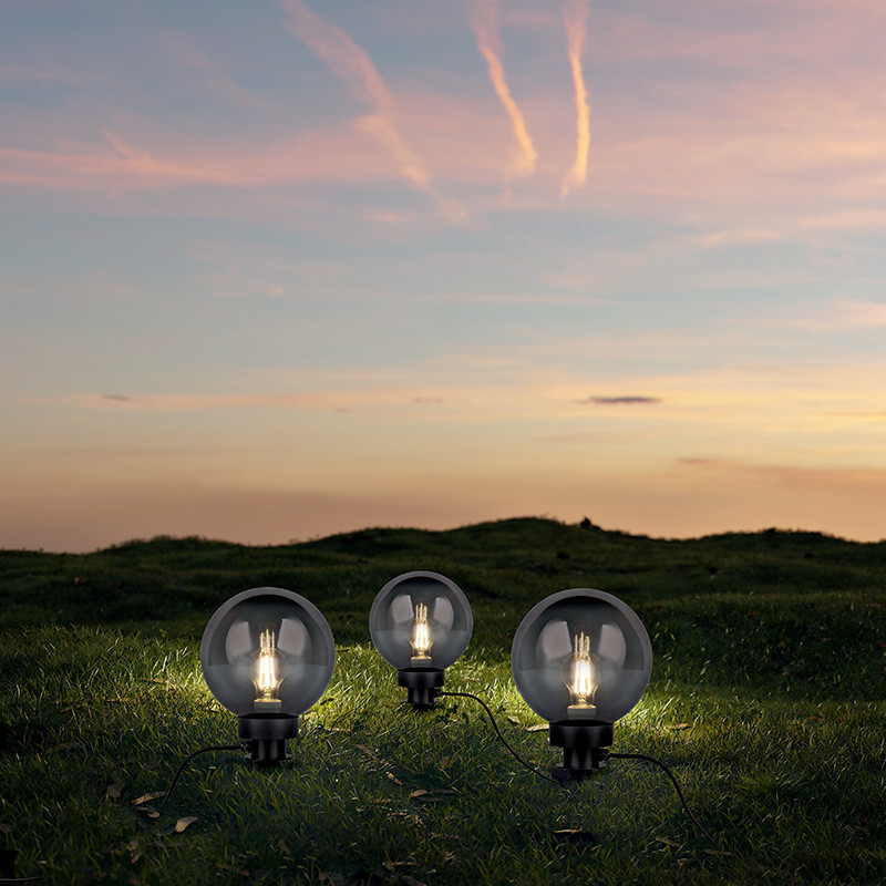 Boule de jardin lumineuse BOLO SMOKE, 3 tailles Trio Lighting