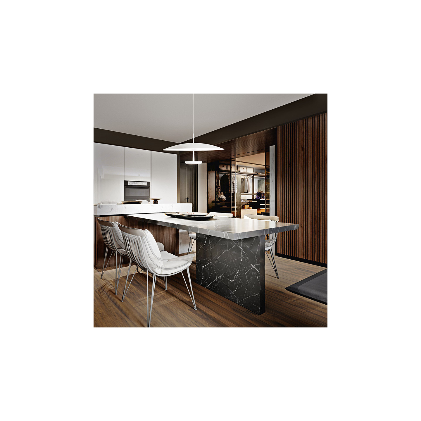 Suspension design italien YUKO, blanc ou noir Fabas Luce