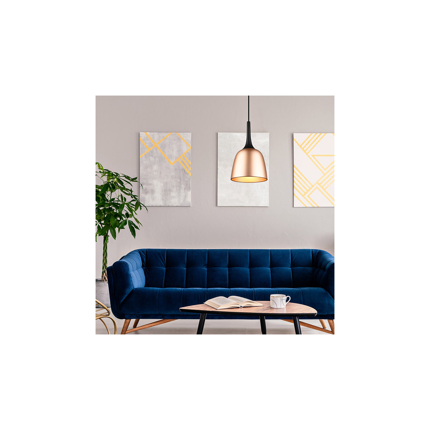 Suspension laiton CHIRON, 2 tailles Trio Lighting