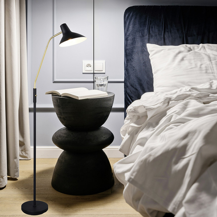 Lampadaire liseuse vintage TRAVELLER, 2 finitions Trio Lighting