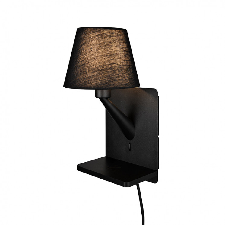 Applique murale abat jour COMFORT, noir ou blanc Trio Lighting