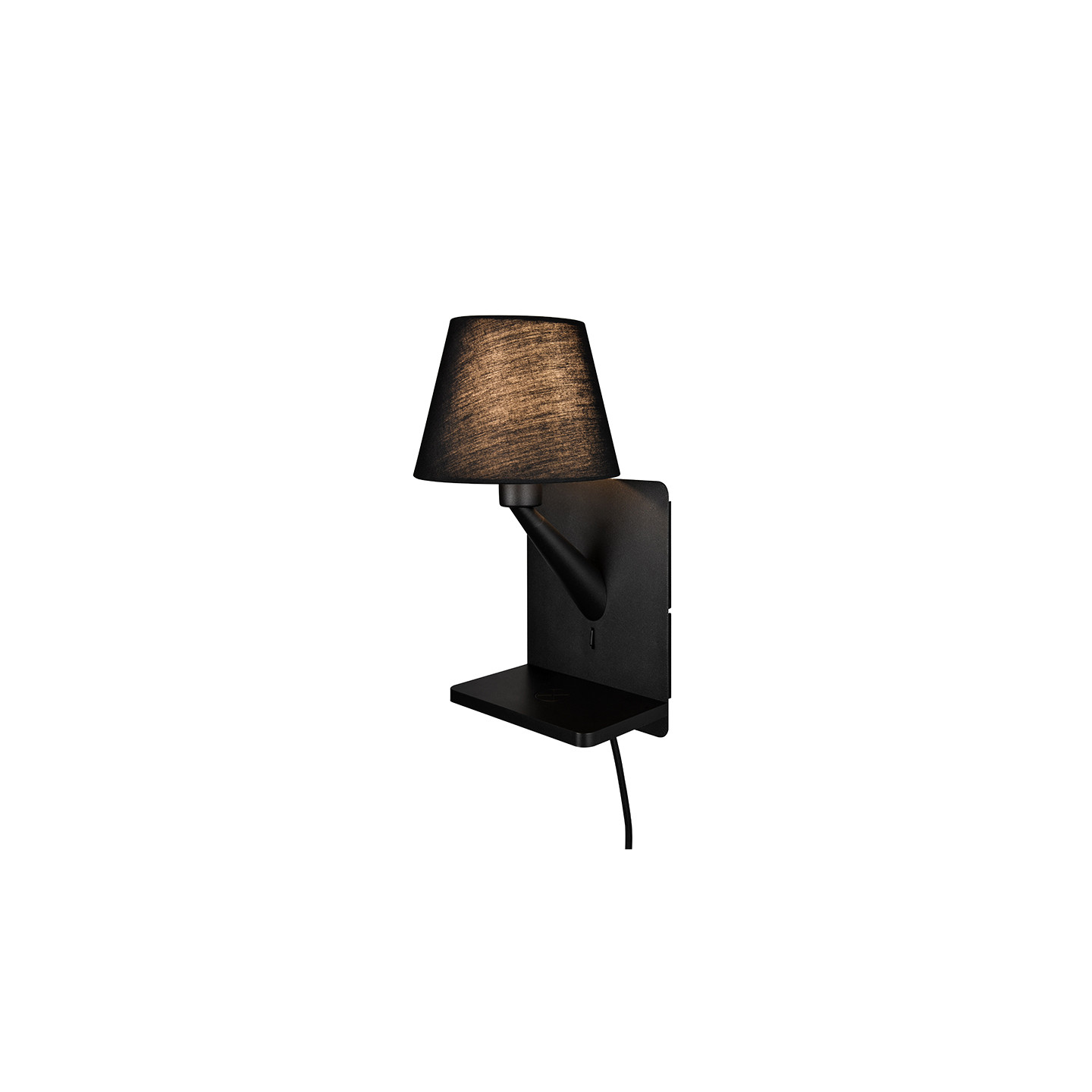 Applique murale abat jour COMFORT, noir ou blanc Trio Lighting