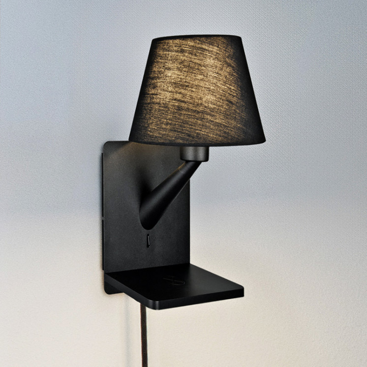 Applique murale abat jour COMFORT, noir ou blanc Trio Lighting