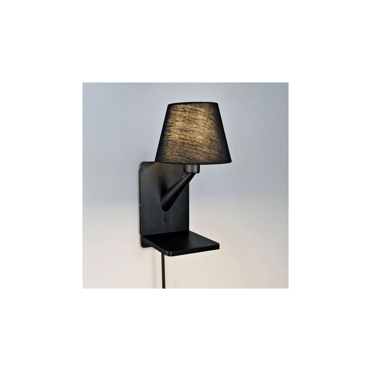 Applique murale abat jour COMFORT, noir ou blanc Trio Lighting