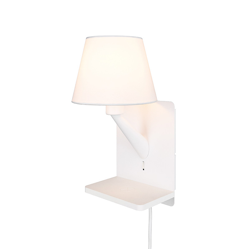 Applique murale abat jour COMFORT, noir ou blanc Trio Lighting