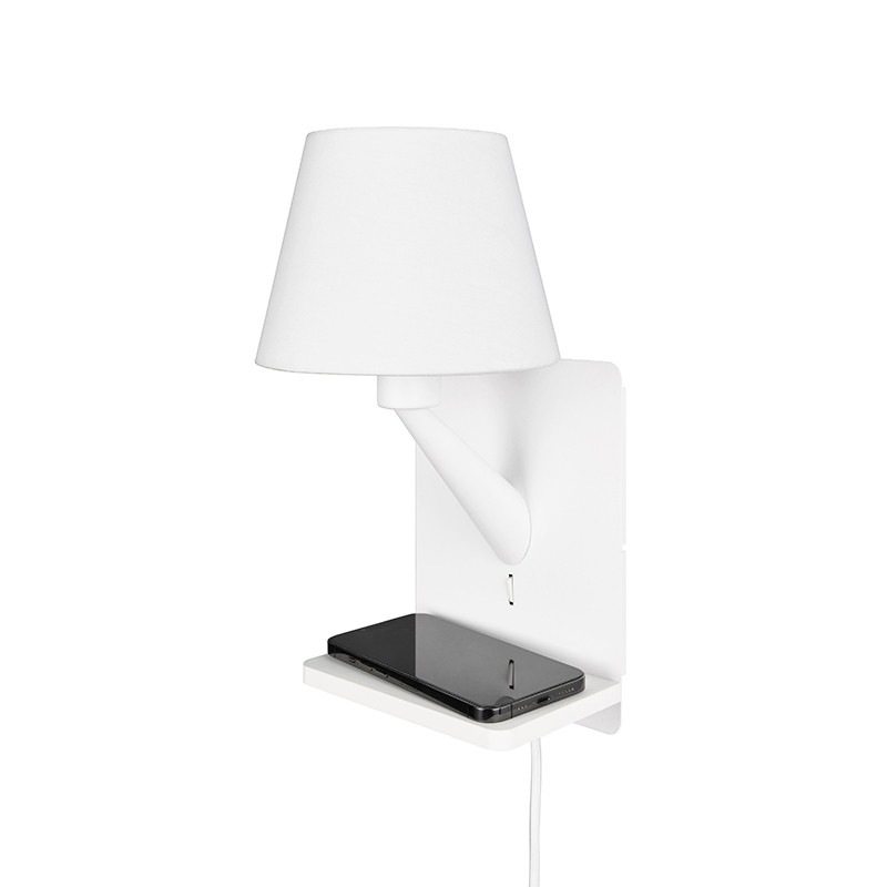 Applique murale abat jour COMFORT, noir ou blanc Trio Lighting