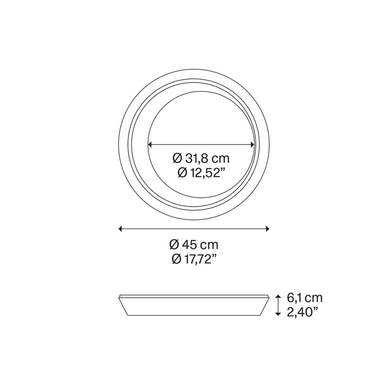 Plafonnier led design TIDAL, 3 tailles, 3 coloris Lodes