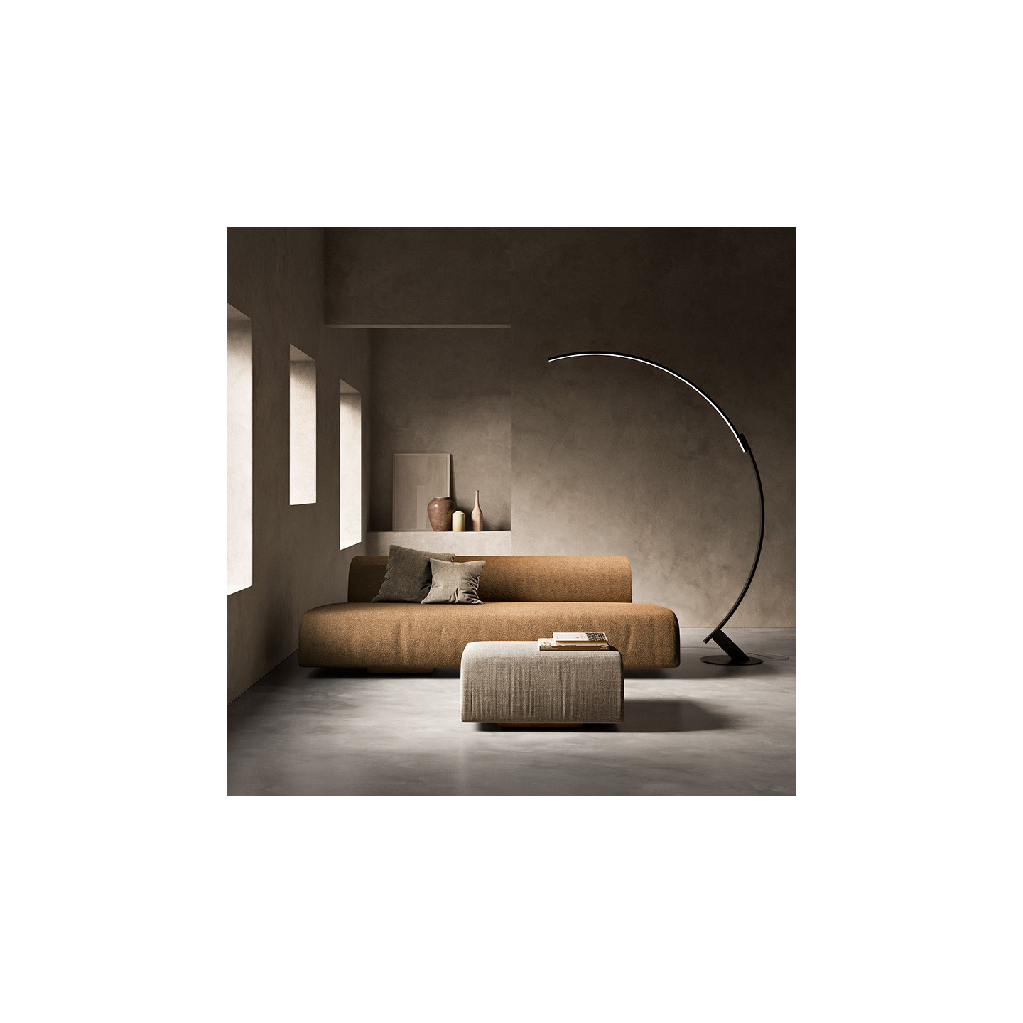 Lampadaire arc design KYUDO, 3 coloris Kdln