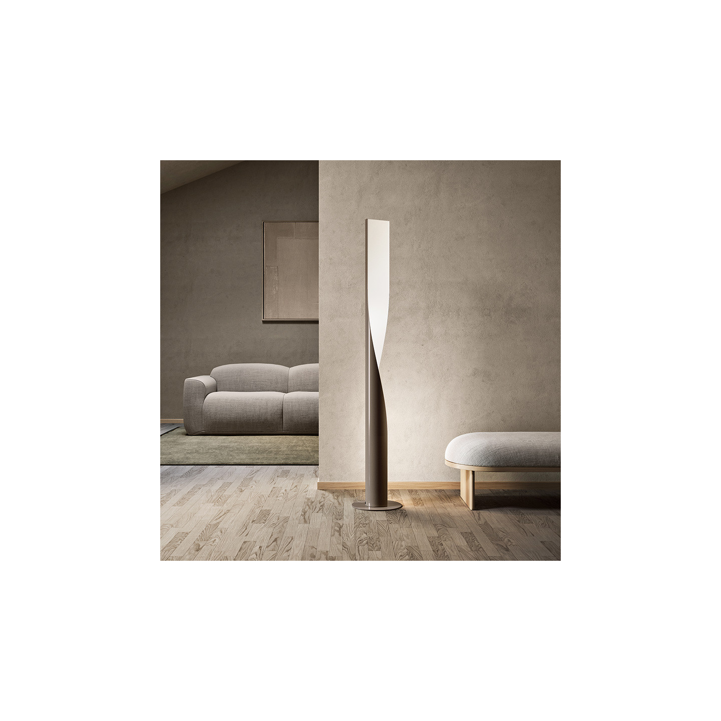 Lampadaire colonne design EVITA, 2 coloris Kdln