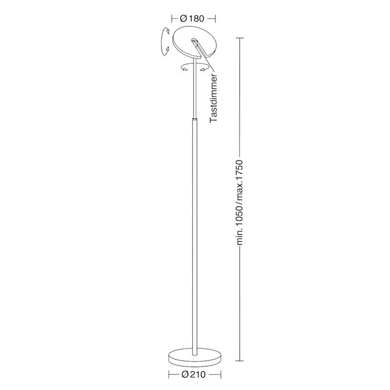 Liseuse sur pied SUPERNOVA S, 6 finitions Holtkotter
