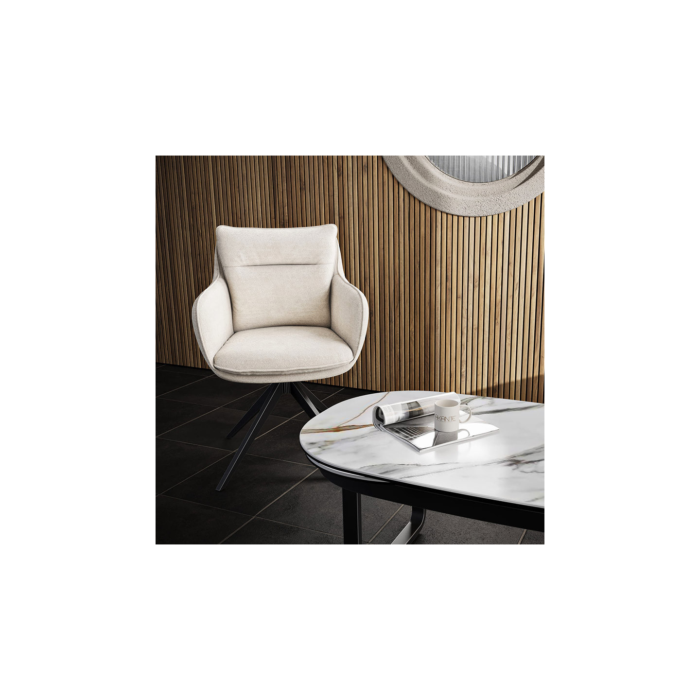Chaise de table pivotante BELFAST, 8 coloris Akante