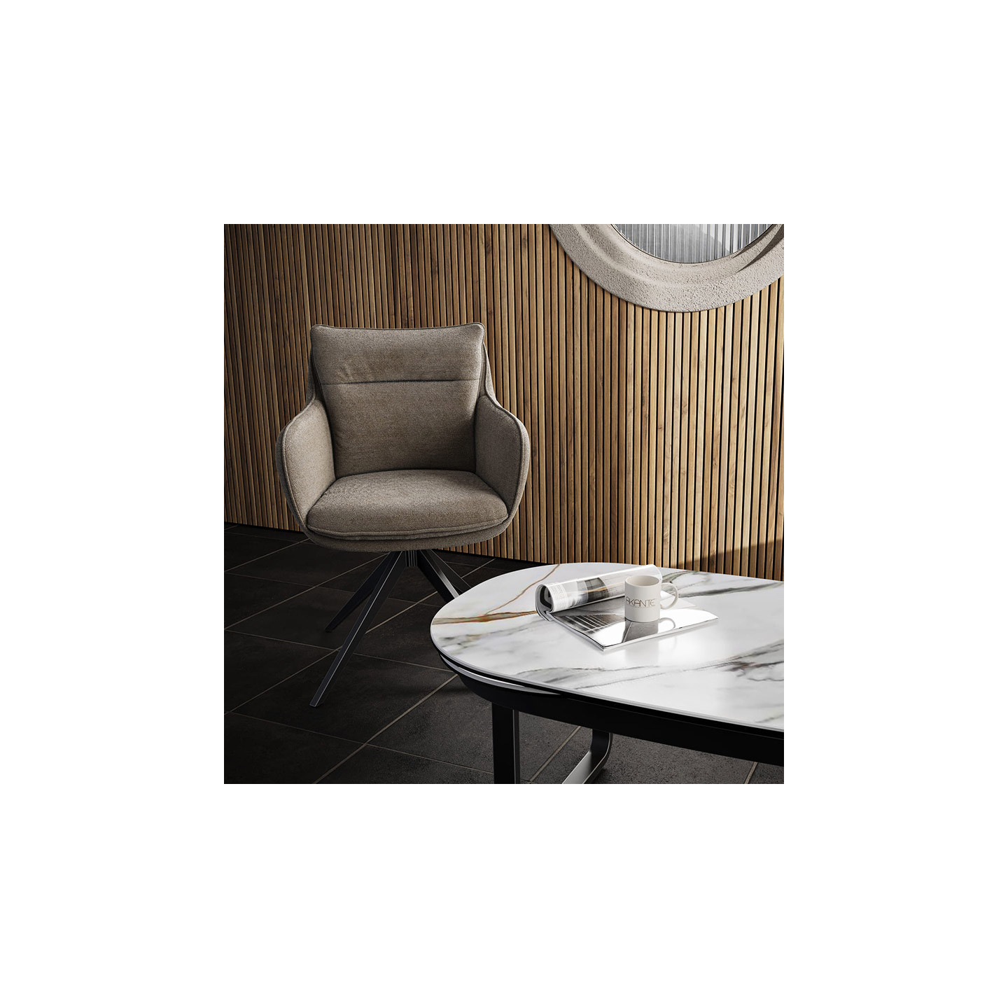 Chaise de table pivotante BELFAST, 8 coloris Akante