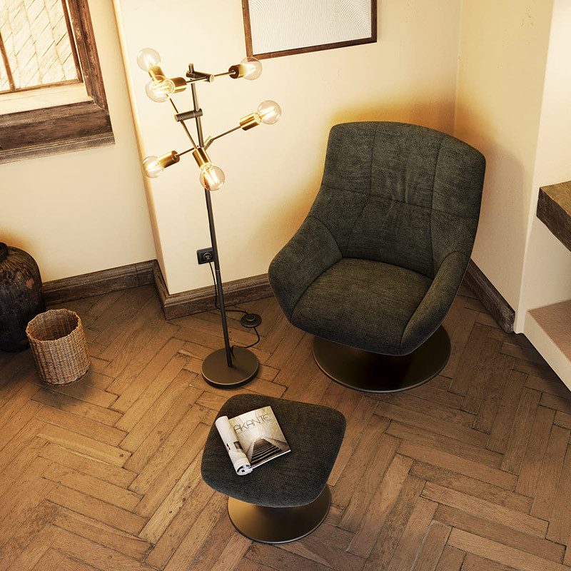 Fauteuil pied pivotant BILBAO, 8 coloris Akante