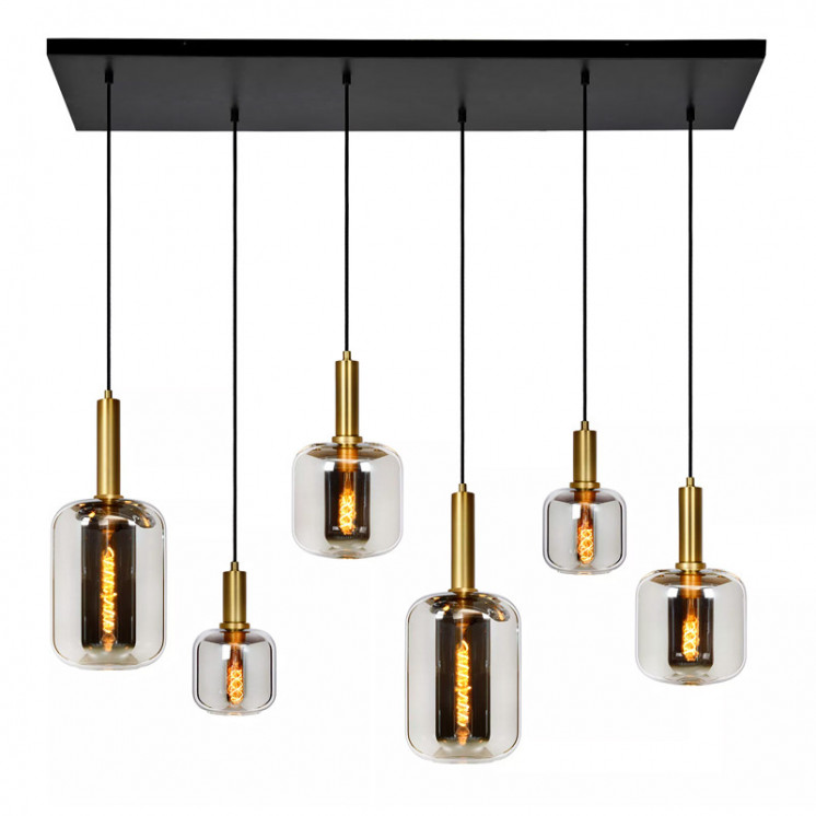 Suspension boule verre multiple JOANET, 6 lumières Lucide
