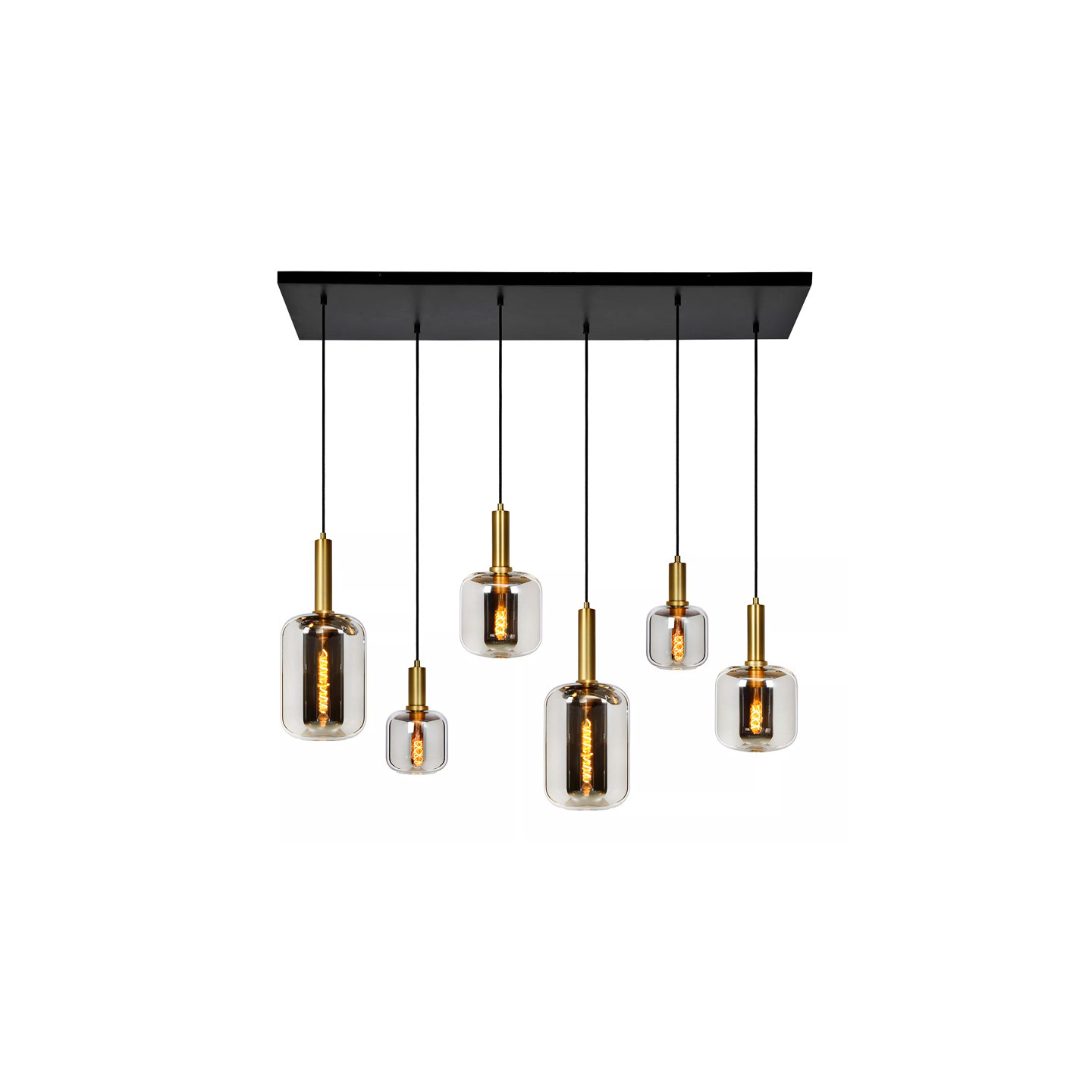 Suspension boule verre multiple JOANET, 6 lumières Lucide