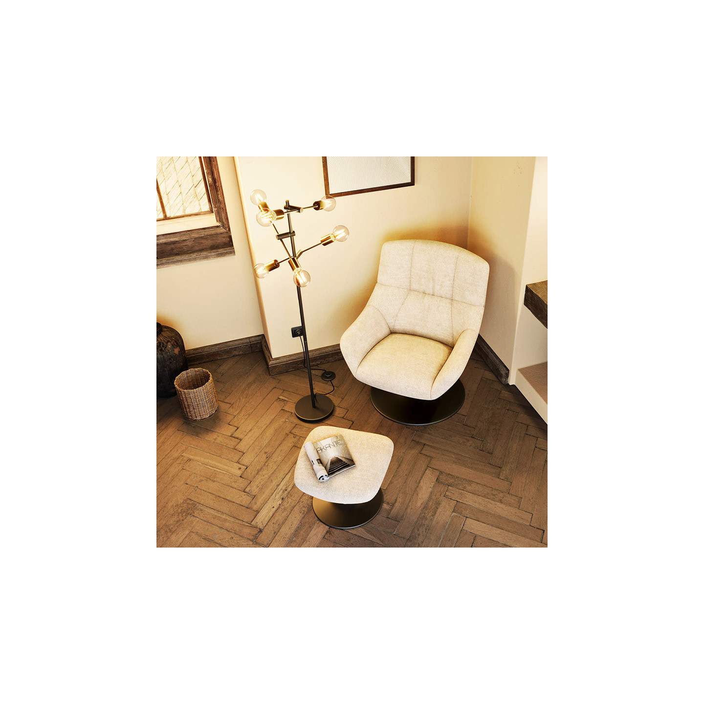 Fauteuil pied pivotant BILBAO, 8 coloris Akante