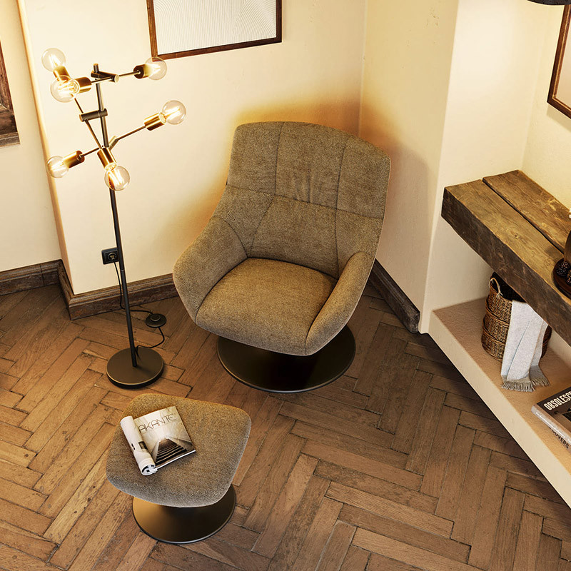Fauteuil pied pivotant BILBAO, 8 coloris Akante
