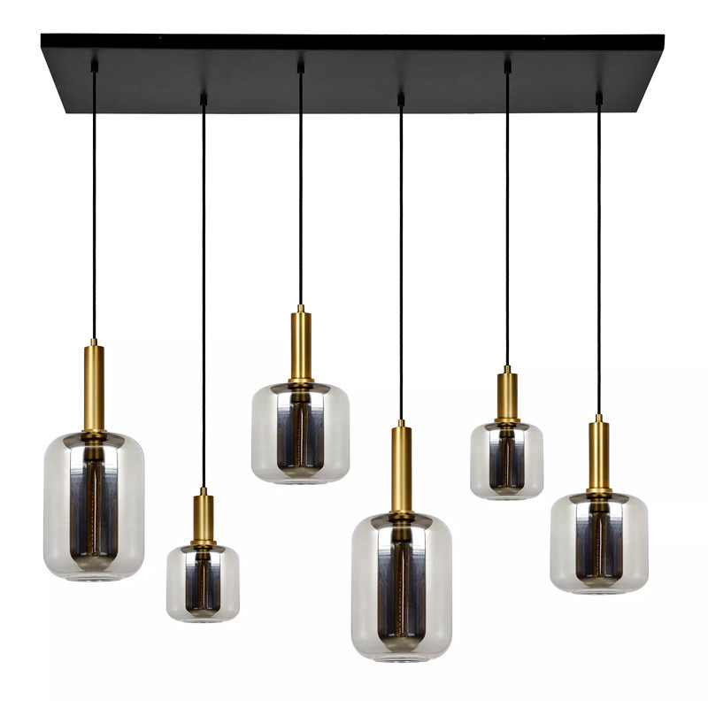 Suspension boule verre multiple JOANET, 6 lumières Lucide